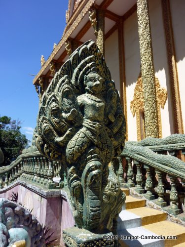 Kampot, Cambodia's Wat. Buddhist Temple.