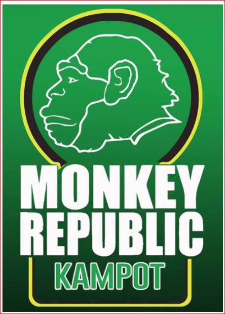 Monkey Republic Rooms and Restaurant in Kampot, Cambodia.