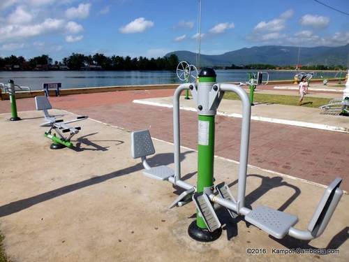 Exercise on the River in Kampot, Cambodia.