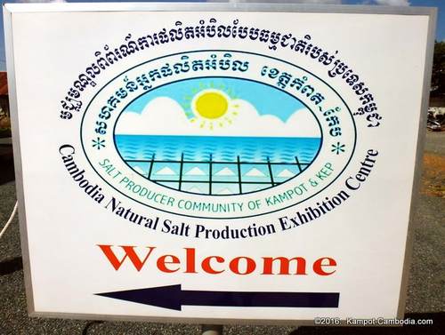 The Salt fields of Kampot, Cambodia.  Salt production.  Salt Exhibition Centre