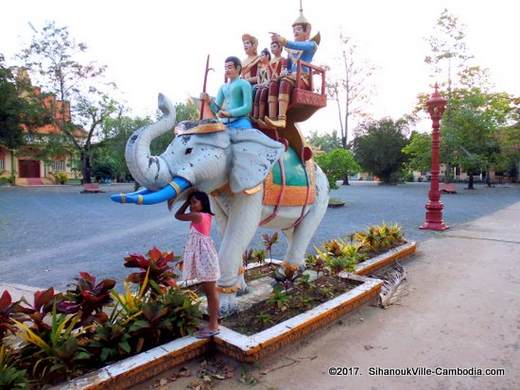 Kampot, Cambodia's Wat. Buddhist Temple.