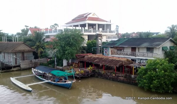 New Bridge in Kampot, Cambodia.  Kampong Bay Bridge.