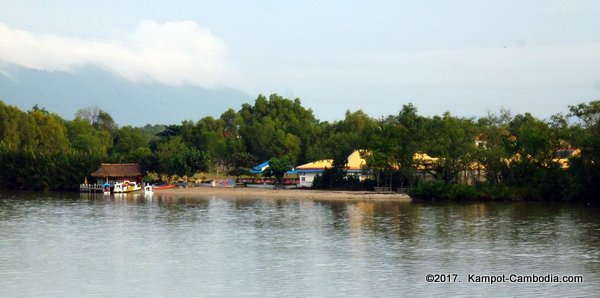 New Bridge in Kampot, Cambodia.  Kampong Bay Bridge.