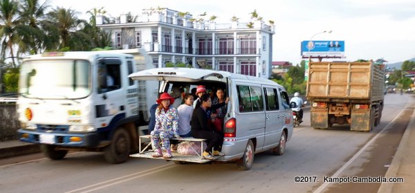 New Bridge in Kampot, Cambodia.  Kampong Bay Bridge.