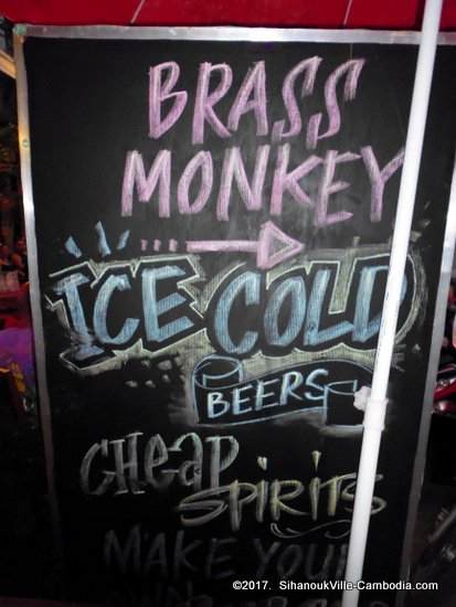 Brass Monkey Bar in Kampot, Cambodia.