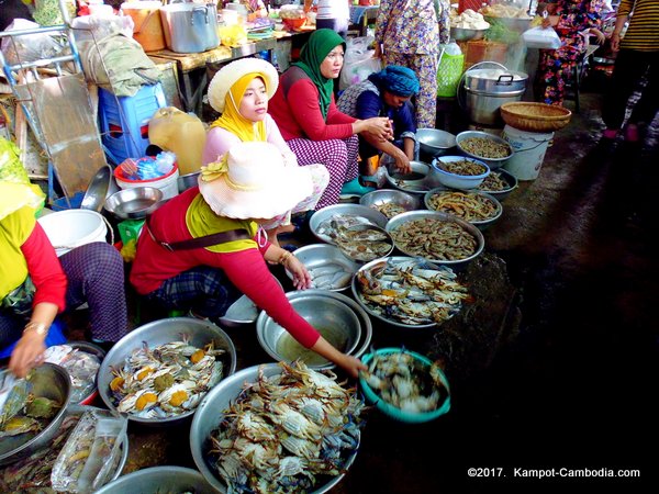 Kampot, Cambodia's Central Market.  Downtown.