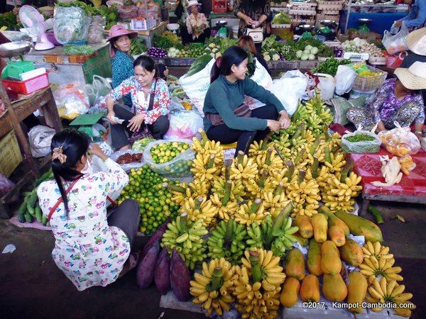 Kampot, Cambodia's Central Market.  Downtown.