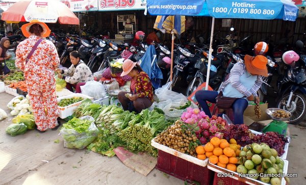 Kampot, Cambodia's Central Market.  Downtown.