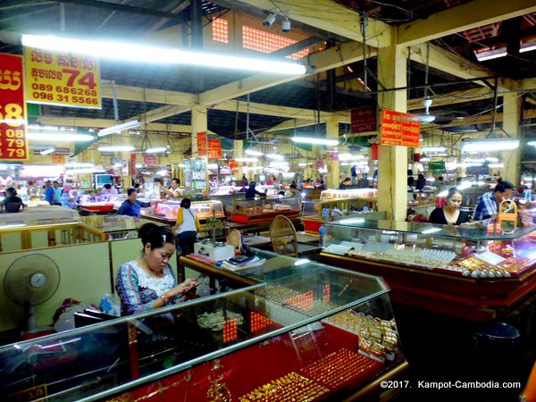 Kampot, Cambodia's Central Market.  Downtown.