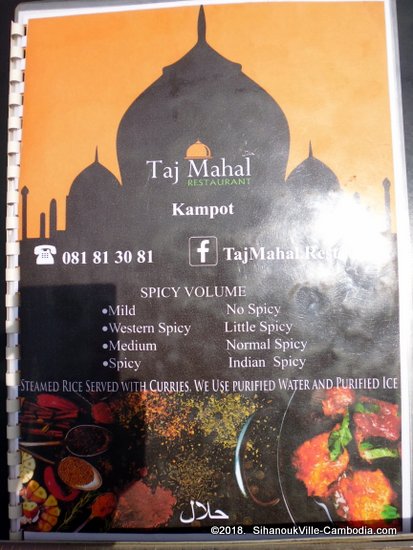 Taj Mahal Indian Restaurant and Guesthouse in Kampot, Cambodia.