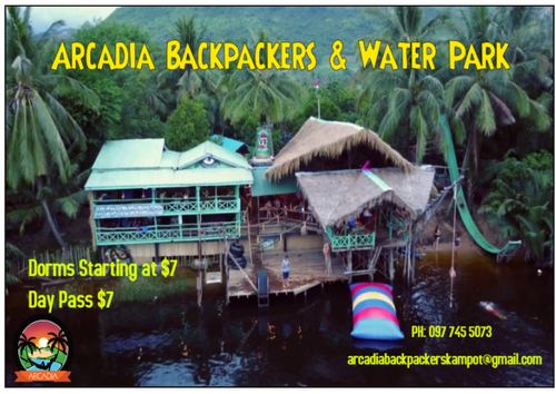 Arcadia Backpackers in Kampot, Cambodia.  Hotel.