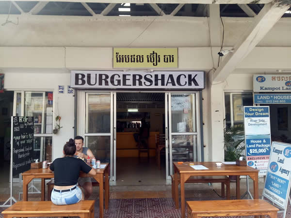 Burger Shack in Kampot, Cambodia.