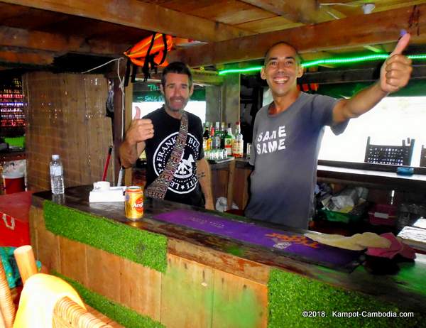 Green Boat Riverside Bar in Kampot, Cambodia.