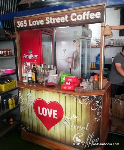 365 Love Street Coffee and Cocktails in Kampot, Cambodia.