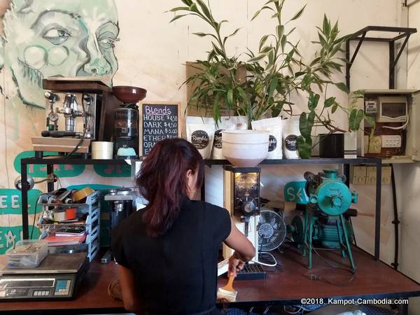 Espresso Cafe and Rumble Fish Coffee in Kampot, Cambodia.