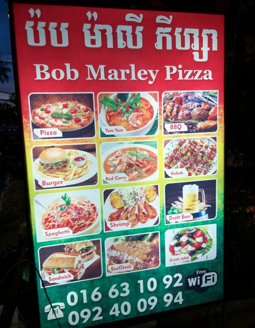 Happy Pizza Places in Kampot, Cambodia.
