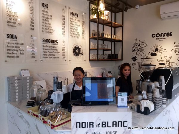 Noir et Blanc Coffee House in Kampot, Cambodia.