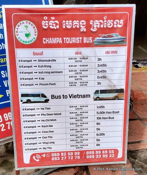 How to get to and from Kampot, Cambodia.