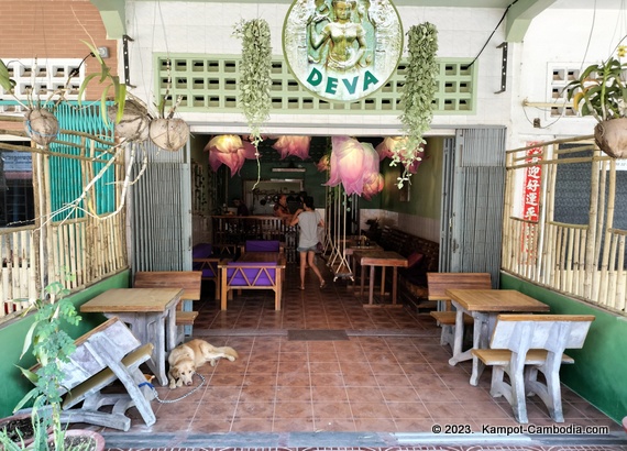 Deva Vegetarian Restaurant in Kampot, Cambodia.