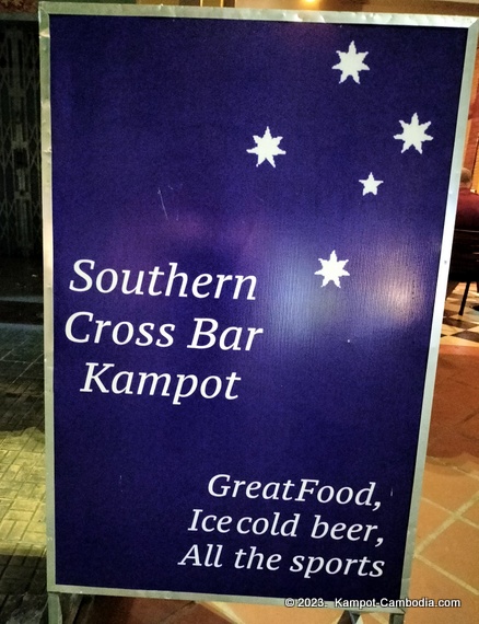 Southern Cross Bar Kampot in Kampot, Cambodia.
