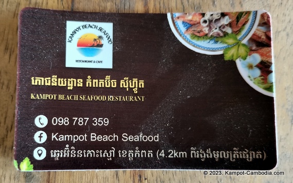 Kampot Beach Seafood Restaurant in Kampot, Cambodia.