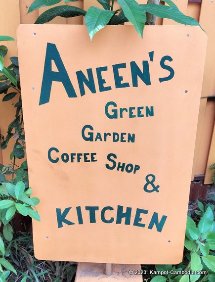 Aneen's Green Garden Coffee Shop and Kitchen in Kampot, Cambodia.