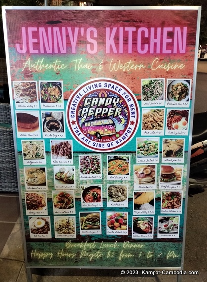 Jenny's Thai Kitchen at Candy Pepper in Kampot, Cambodia.