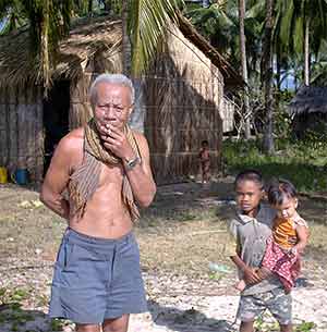 an old guy smoking a cigarette