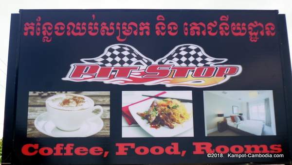 Pit Stop Cafe and Guesthouse in Kampot, Cambodia.