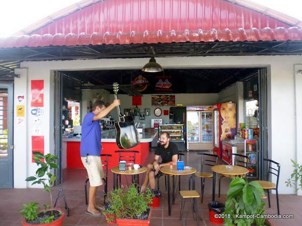 Pit Stop Cafe and Guesthouse in Kampot, Cambodia.