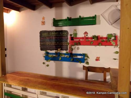 Levels.  Food * Drink * Games * in Kampot, Cambodia.