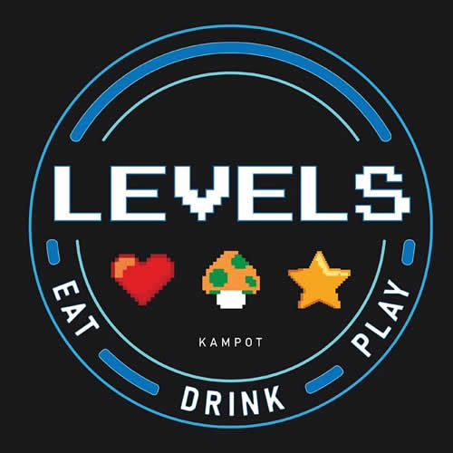 Levels. Food * Drink * Games * in Kampot, Cambodia.