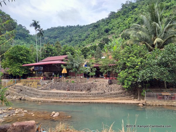 Teuk Chhou Waterfall in Kampot, Cambodia.