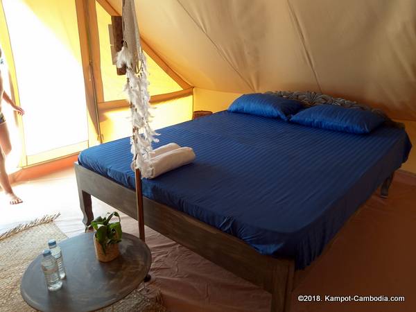 Ela Guesthouse Glamping in Kampot, Cambodia.  Fish Island.