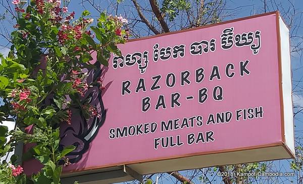 Razorback Bar BQ Restaurant in Kampot, Cambodia.