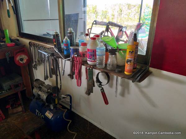 Cambo Customs Big Bike Repair in Kampot, Cambodia.