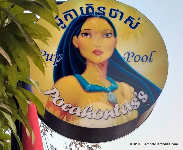 Pocahontas's Bar in Kampot, Cambodia.