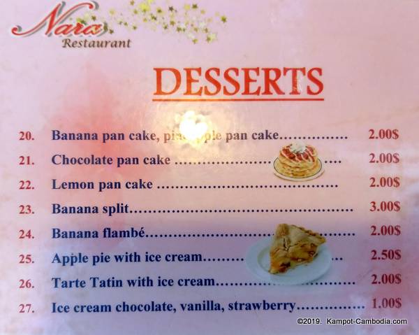 Nara Restaurant in Kampot, Cambodia.