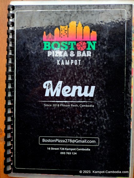 Boston Pizza & Bar in Kampot, Cambodia.