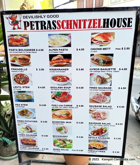 Petra's  Schnitzel House in Kampot, Cambodia.