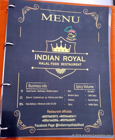 Indian Royal Restaurant in Kampot, Cambodia.  Halal.