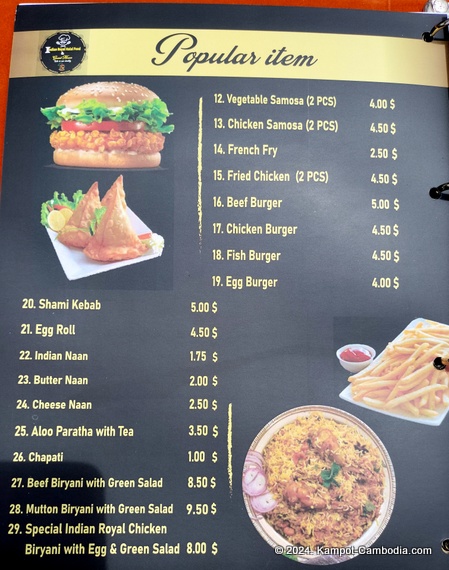 Indian Royal Restaurant in Kampot, Cambodia.  Halal.