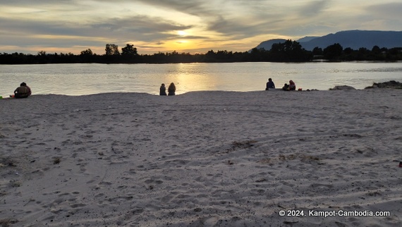 Koh Smao Beach in Kampot, Cambodia.  On the Kampot River.