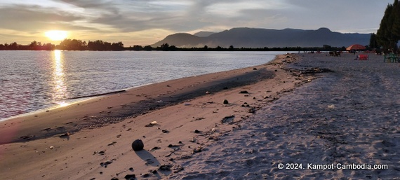 Koh Smao Beach in Kampot, Cambodia.  On the Kampot River.