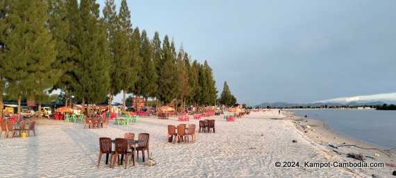 Koh Smao Beach in Kampot, Cambodia.  On the Kampot River.