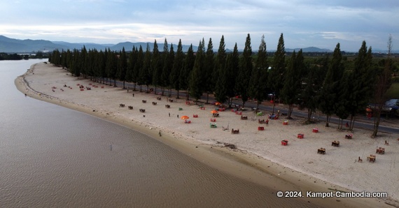 Koh Smao Beach in Kampot, Cambodia.  On the Kampot River.