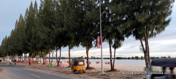 Koh Smao Beach in Kampot, Cambodia.  On the Kampot River.