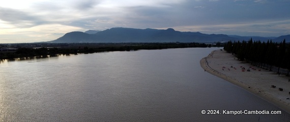 Koh Smao Beach in Kampot, Cambodia.  On the Kampot River.