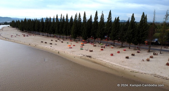 Koh Smao Beach in Kampot, Cambodia.  On the Kampot River.