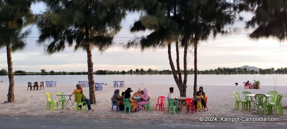 Koh Smao Beach in Kampot, Cambodia.  On the Kampot River.